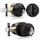 Probrico Keyed Alike Round Ball Entry Door Knob and Single Cylinder Deadbolt Set OilRubbed Bronze 1Pack