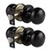 Probrico Interior Door Knobs 2 Pack Matte Black Door Handles for Closet Hallway Passage Door Levers Flat Ball Solid Adjustable Latch