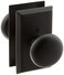 Emtek Providence Door Set with Round Brass Knobs Passage in Flat Black Doorsets