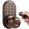 MiLocks XKK02OB Digital Door Knob Lock with Keyless Entry via Remote Control and Keypad Code for Interior Doors OilRubbed Bronze
