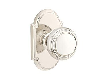 Emtek Privacy Set Style 8 Rosette Norwich Knob Polished Nickel US14