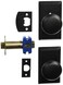 Emtek Providence Door Set with Round Brass Knobs Privacy in Matte Black Doorsets