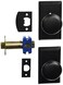 Emtek Providence Door Set with Round Brass Knobs Privacy in Matte Black Doorsets