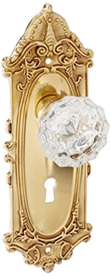 Nostalgic Warehouse Victorian Plate with Keyhole Interior Crystal Door Knob