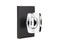 Emtek Privacy Set Modern Rectangle Rosette Modern Windsor Crystal Knob Flat Black