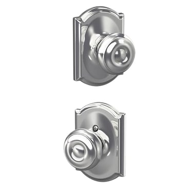SCHLAGE F10 GEO 625 CAM Camelot Collection Georgian Passage Knob Bright Chrome
