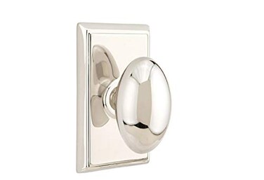 Emtek Full Dummy Set Rectangular Rosette Egg Knob Polished Nickel