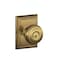 SCHLAGE F51A GEO 609 ADD Georgian Knob with Addison Trim Keyed Entry Lock Antique Brass
