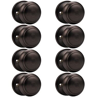 Probrico Flat Ball Single Dummy Door Knob Half Dummy Door Handle Interior Door Knobs Oil Rubbed Bronze 8 Pack