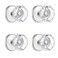 CLCTK 4 Pack Glass Dummy Door Knobs Single Side Dummy Door Knob Set Polished Chrome