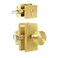 Toptotoo Deadbolt and Entry Door Knobs Set Gold Door Knob with Lock Exterior Stain Brass Front Door Handle and Deadbolt Set
