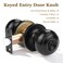 Probrico 2 Pack Black Entry Door Knobs with Key Keyed Alike Door LocksetsExterior Door Handle Locks Black Door Locks with Same Keys Entrance Lock Security