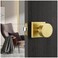 SNBTLA Gold Door KnobsPassage Modern Satin Brass Door Handles Square Rosette for Interior Hallway Closet