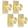 HIEMEY 4 Pack Brushed Gold Dummy Door Knob Interior for Closet and Bifold Satin Brass Dummy Door Knobs