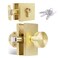 HIEMEY Brushed Gold Front Door Lock Set Satin Brass Entry Door Knobs with Deadbolt Set Exterior Door Knob Door Handles with Key