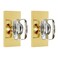 HIEMEY Crystal Glass Dummy Door Knob Interior Polished Brass Gold Dummy Door Knob for Closet Hall Rectangular Single Side NonTurning Inactive 2 Pack