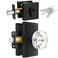 BonKuDoo Glass Crystal Door Knobs with Deadbolt Single Cylinder Deadbolt Set Crystal Door Knob Set Matte Black