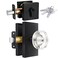 BonKuDoo Glass Crystal Door Knobs with Deadbolt Single Cylinder Deadbolt Set Crystal Door Knob Set Matte Black