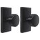 Newlaking Matte Black Zinc Alloy Dummy Door Knob Round NonLocking Knob with Rectangular Backplate for Closet Bifold Barn Doors 2 Pack