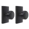 HIEMEY Dummy Door Knob Interior Matte Black Door Knobs Modern Rectangle Heavy Duty Door Handle for Bifold Closet Doors 2 Pack