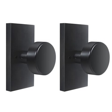 HIEMEY Dummy Door Knob Interior Matte Black Door Knobs Modern Rectangle Heavy Duty Door Handle for Bifold Closet Doors 2 Pack