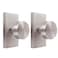 HIEMEY Brushed Nickel Dummy Door Knob Interior Hall and Closet Dummy Door Knob Door Handles 2 Pack