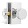 HIEMEY Polished Chrome Door Knobs Interior with Lock Modern Privacy Door Knob Door Handles for Bathroom Bedroom Round