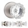 SHINY HANDLES Glass Door Knobs InteriorPassage Crystal Door Knobs for Hall ClosetSatin Nickel 1 Pack