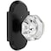 BonKuDoo Matte Black Crystal Door Knob Privacy Glass Door Knob Crystal Door Knobs with Lock for Bedroom Bathroom 1 Pack