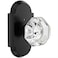 BonKuDoo Matte Black Crystal Door Knob Privacy Glass Door Knob Crystal Door Knobs with Lock for Bedroom Bathroom 1 Pack