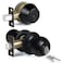 BESTTEN Keyed Alike Exterior Door Knob with Key Lock and Deadbolt All Keyed Same Matte Black Entry Door Knobs with Lock and Keys for Entrance and Front Door
