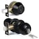 BESTTEN Keyed Alike Exterior Door Knob with Key Lock and Deadbolt All Keyed Same Matte Black Entry Door Knobs with Lock and Keys for Entrance and Front Door