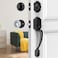 MAXECURITY Black Front Door Handle and Deadbolt Set Classic Front Door Lock Set with Crystal Glass Door Knob Reversible Entry Door Handle for RightLeft Handed Matte Black