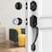 MAXECURITY Black Front Door Handle and Deadbolt Set Classic Front Door Lock Set with Crystal Glass Door Knob Reversible Entry Door Handle for RightLeft Handed Matte Black