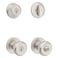 Kwikset Maven Front Door Lock Handle and Deadbolt Set Entry Handleset Round Exterior with Interior Door Knob Secure Locking Deadbolt Satin Nickel with Microban Protection