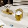 BonKuDoo 4 Pack Glass Dummy Door Knobs Interior Crystal Dummy Handles for Hall and Closet NonLocking Single Side Antique Brass