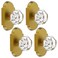 BonKuDoo 4 Pack Glass Dummy Door Knobs Interior Crystal Dummy Handles for Hall and Closet NonLocking Single Side Antique Brass