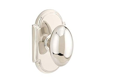 Emtek Privacy Set Style 8 Rosette Egg Knob Polished Nickel US14