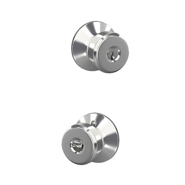 SCHLAGE F51A BWE 625 Bowery Knob Keyed Entry Lock Bright Chrome