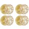 SHINY HANDLES 4 Pack Satin Brass Dummy Door Knob Set Champagne Glass Crystal Gold Door Knobs