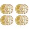 SHINY HANDLES 4 Pack Satin Brass Dummy Door Knob Set Champagne Glass Crystal Gold Door Knobs