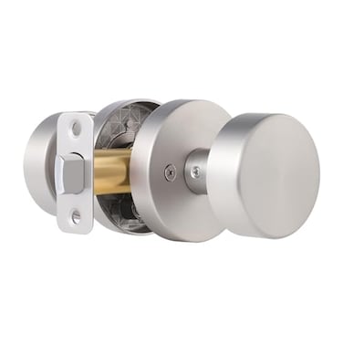 naubea Satin Nickel Passage Door Knob Brushed Nickel Interior Door Knobs for Closet and Hallway Doors Round Modern NonLocking Door Handles