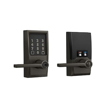 Schlage Encode Smart WiFi Lock with Lever Handle Touchscreen Keypad Keyless Entry Door Lock App Control Alexa Google Home and Airbnb Compatible Black Stainless FE789WB CEN 530 LAT