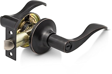 Berlin Modisch Privacy Lever Door Handle Thumb Turn Lock on The Inside for Bedroom or Bathroom with a Oil Rubbed Bronze Finish Reversible for Right Left Side Classic Series