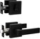 Berlin Modisch Contemporary Square Entry Lever Door Handle and Single Cylinder Deadbolt Locking Lever Handle Set Front Door or Office Right Left Sided Doors Heavy Duty Iron Black Finish
