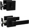 Berlin Modisch Contemporary Square Entry Lever Door Handle and Single Cylinder Deadbolt Locking Lever Handle Set Front Door or Office Right Left Sided Doors Heavy Duty Iron Black Finish