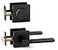Berlin Modisch Entry Lever Door Handle and Single Cylinder Deadbolt Lock and Key Slim Square Locking Lever Handle Set Front Door or Office Right Left Sided Doors Heavy Duty Iron Black Finish