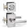 Berlin Modisch Entry Lever Door Handle and Single Cylinder Deadbolt Lock and Key Designer Series Locking Lever Handle Set Front Door or Office Heavy Duty Satin Nickel Finish