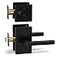 Berlin Modisch Entry Lever Door Handle and Single Cylinder Deadbolt Lock and Key Designer Series Locking Lever Handle Set Front Door or Office Right Left Sided Doors Heavy Duty Iron Black Finish