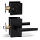 Berlin Modisch Entry Lever Door Handle and Single Cylinder Deadbolt Lock and Key Designer Series Locking Lever Handle Set Front Door or Office Right Left Sided Doors Heavy Duty Iron Black Finish